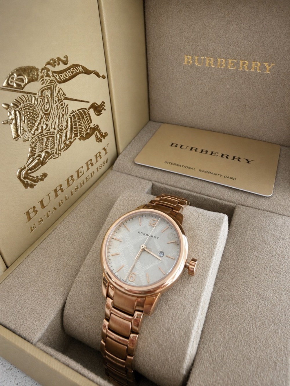 BRAND NEW Burberry The Classic Champagne Rose Gold Women’s Watch BU10116